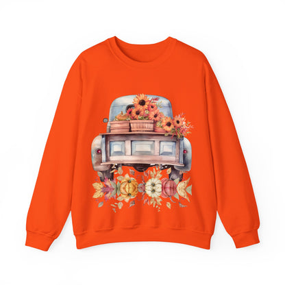 Fall Floral Truck Crewneck Sweatshirt | Autumn Apparel | True North