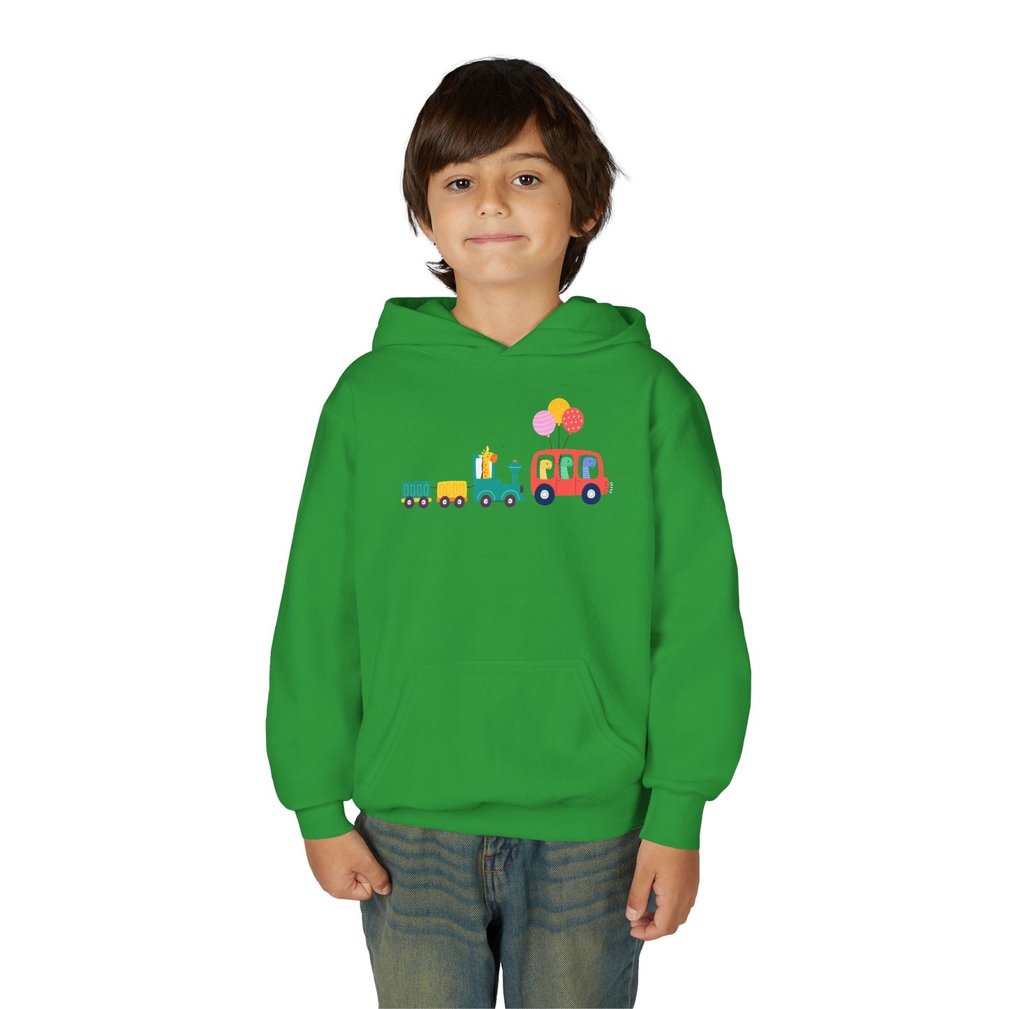 Fun Dinosaur Kids Party Hoodie | Train Design | True North
