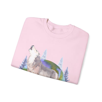 Wolf Howling Crewneck Sweatshirt | Animal and Nature Lovers | True North