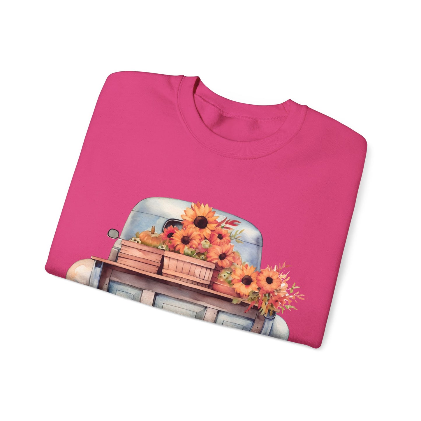 Fall Floral Truck Crewneck Sweatshirt | Autumn Apparel | True North