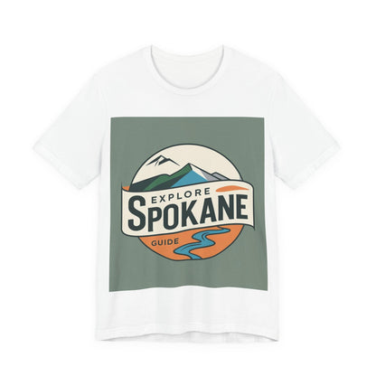 Explore Spokane Graphic Tee — Vintage Mountain & River Travel Shirt
