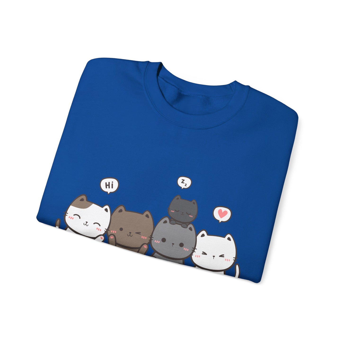 Cute Cat Crewneck Sweatshirt | Funny Animal Apparel and Kawaii Style | True North