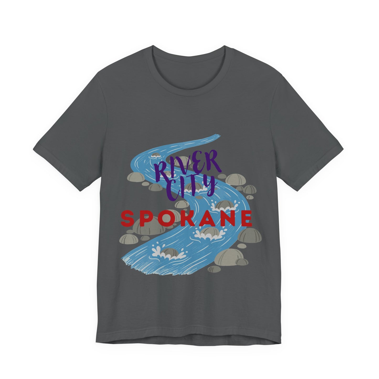 River City Spokane Graphic Tee — Watercolor River Design