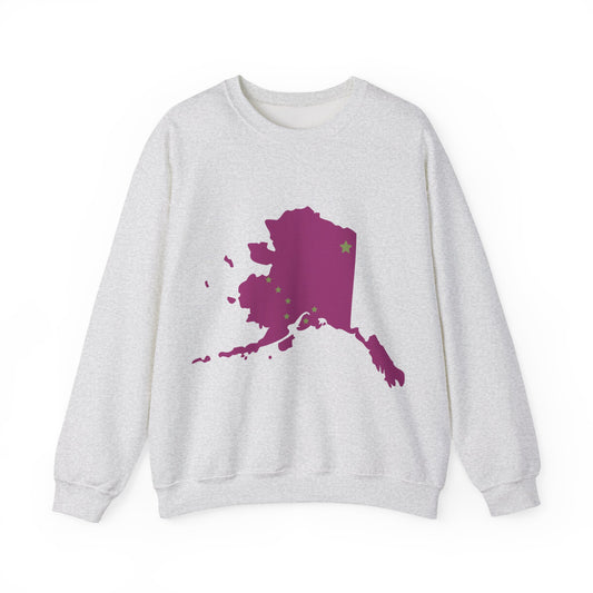 Alaska Map Crewneck Sweatshirt | Cozy Pullover for Travelers | True North