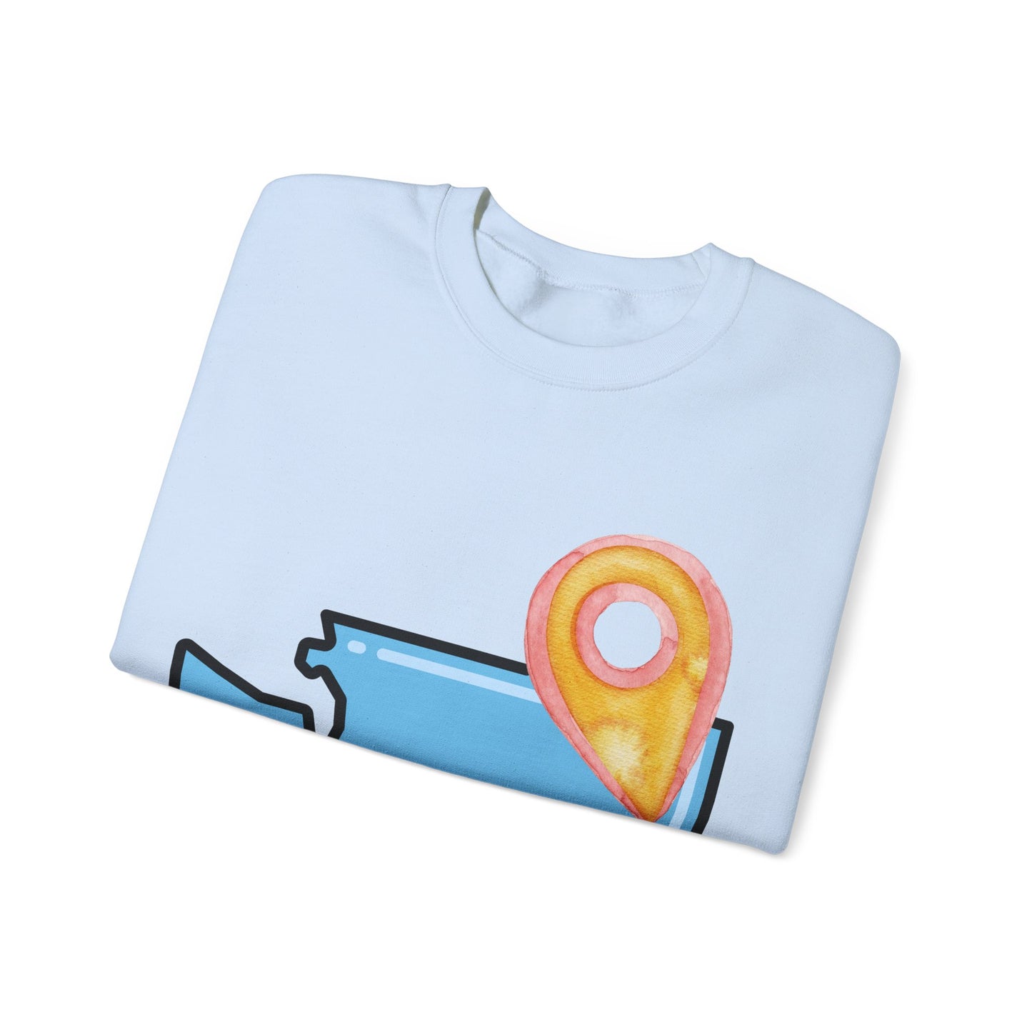 SPOKANE Sweatshirt with Location Pin – Cute Travel/Local Pride Crewneck