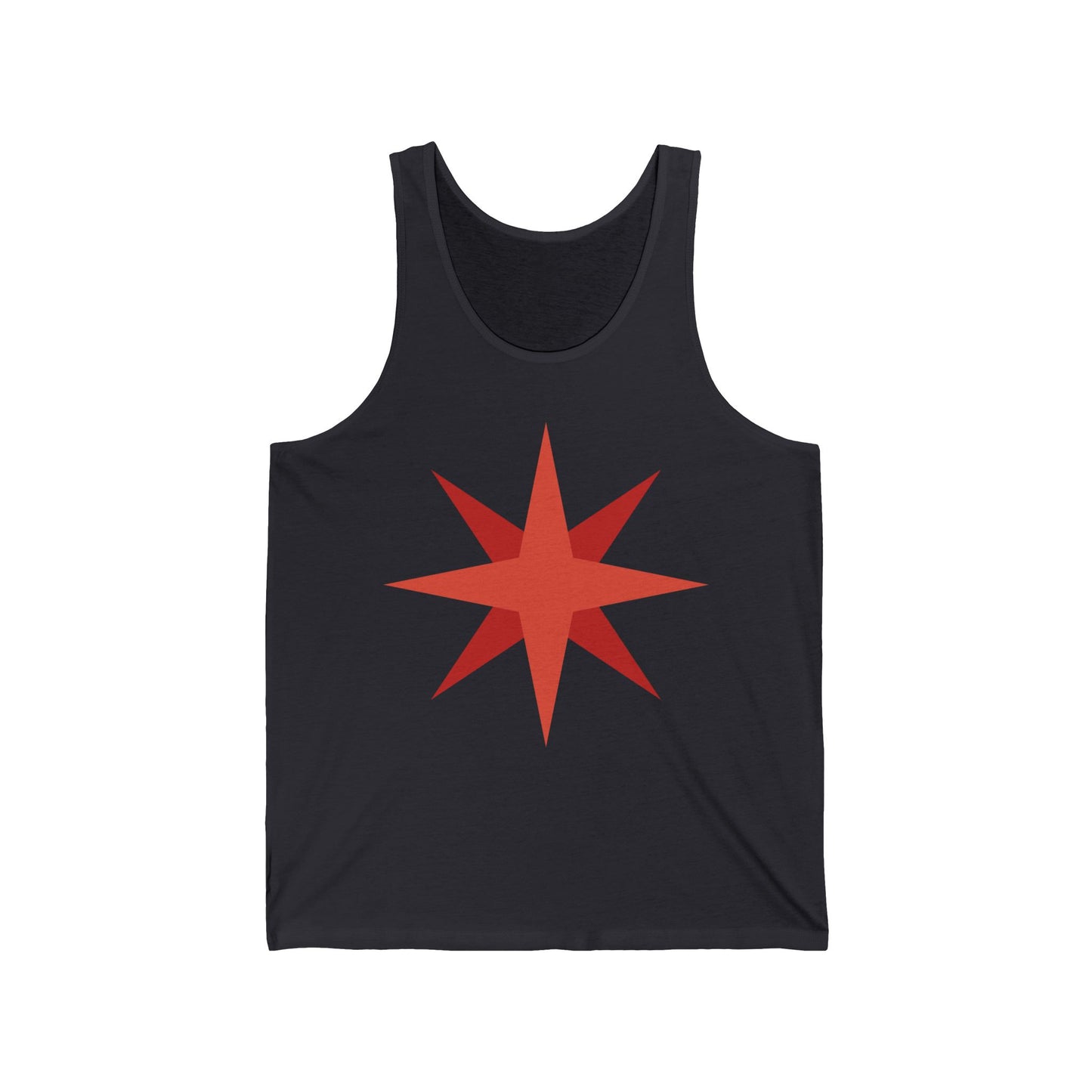 Red Eight-Point Star Men/Unisex Tank Top | Modern Minimal Graphic | True North