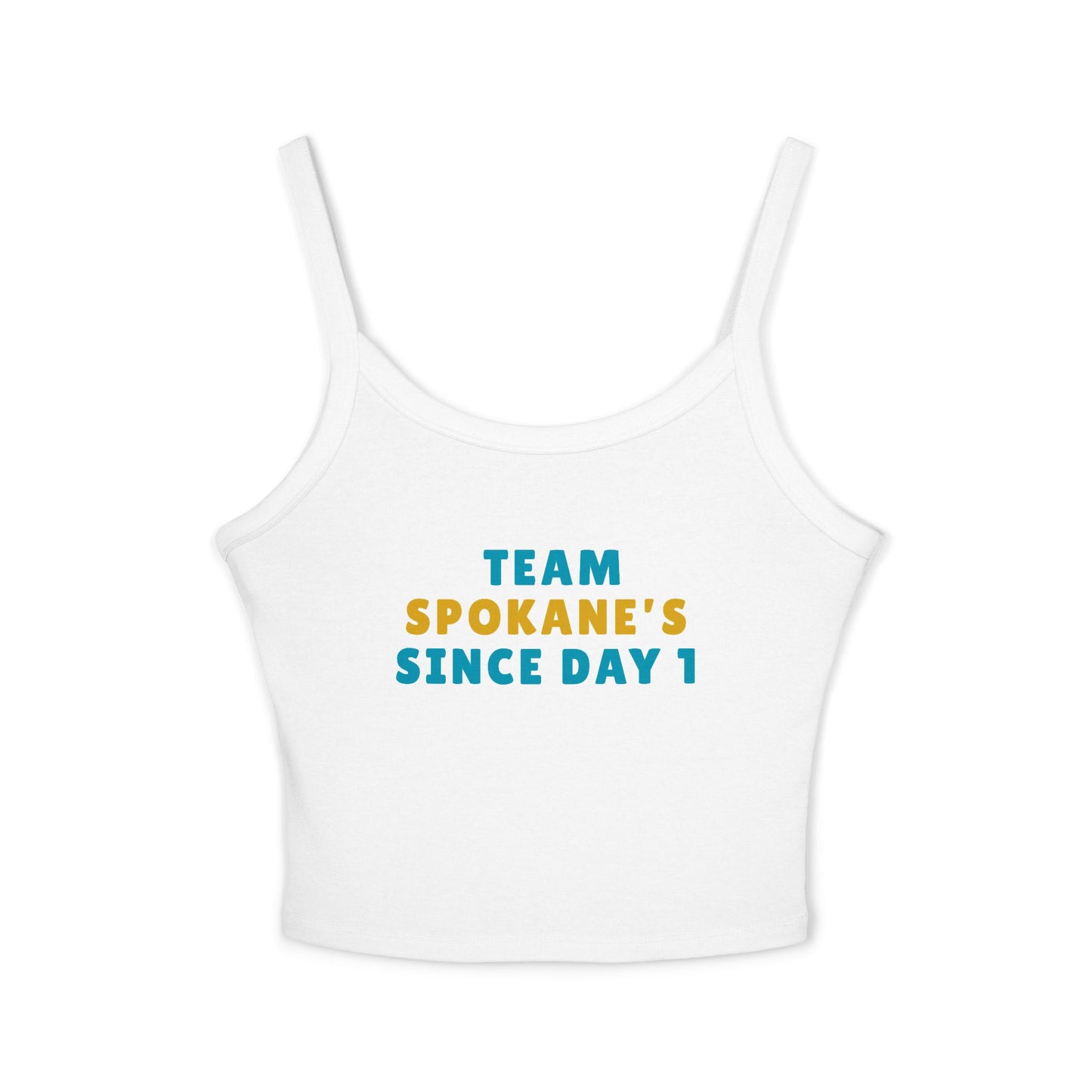 Team Spokane Crop Tank Top - "Team Spokane's Since Day 1" Spaghetti Strap