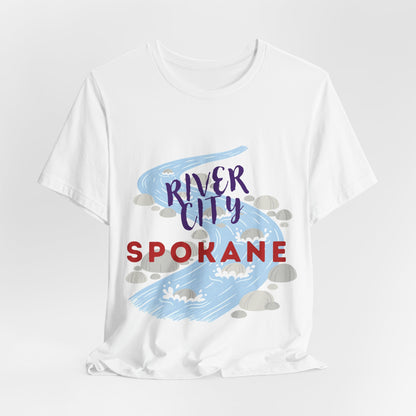 River City Spokane Graphic Tee — Watercolor River Design