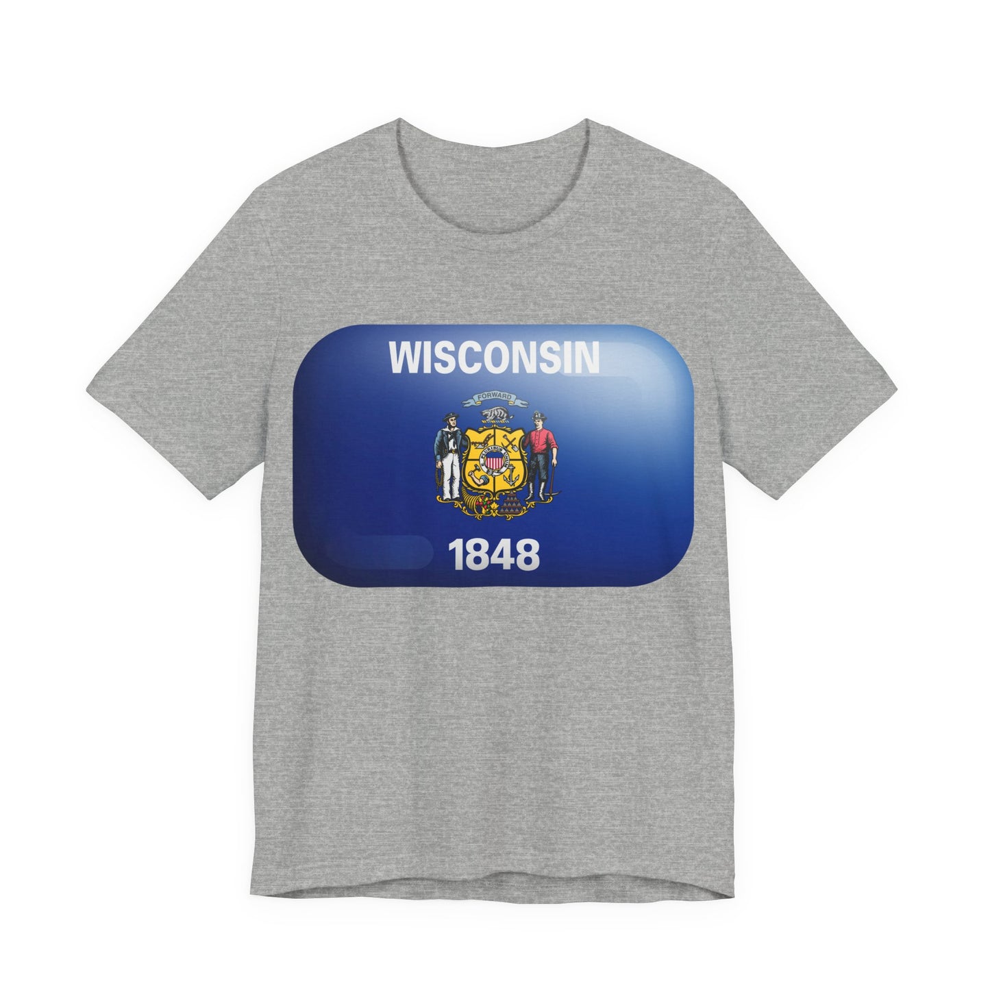 Wisconsin Flag T‑Shirt – State Pride Tee (WISCONSIN 1848) MADISON JERSEY TEE