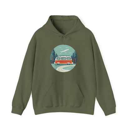 Cozy Retro Van Hoodie | Travel-Inspired, Chill Days | True North