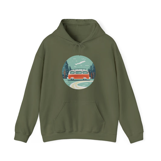 Cozy Retro Van Hoodie | Travel-Inspired, Chill Days | True North