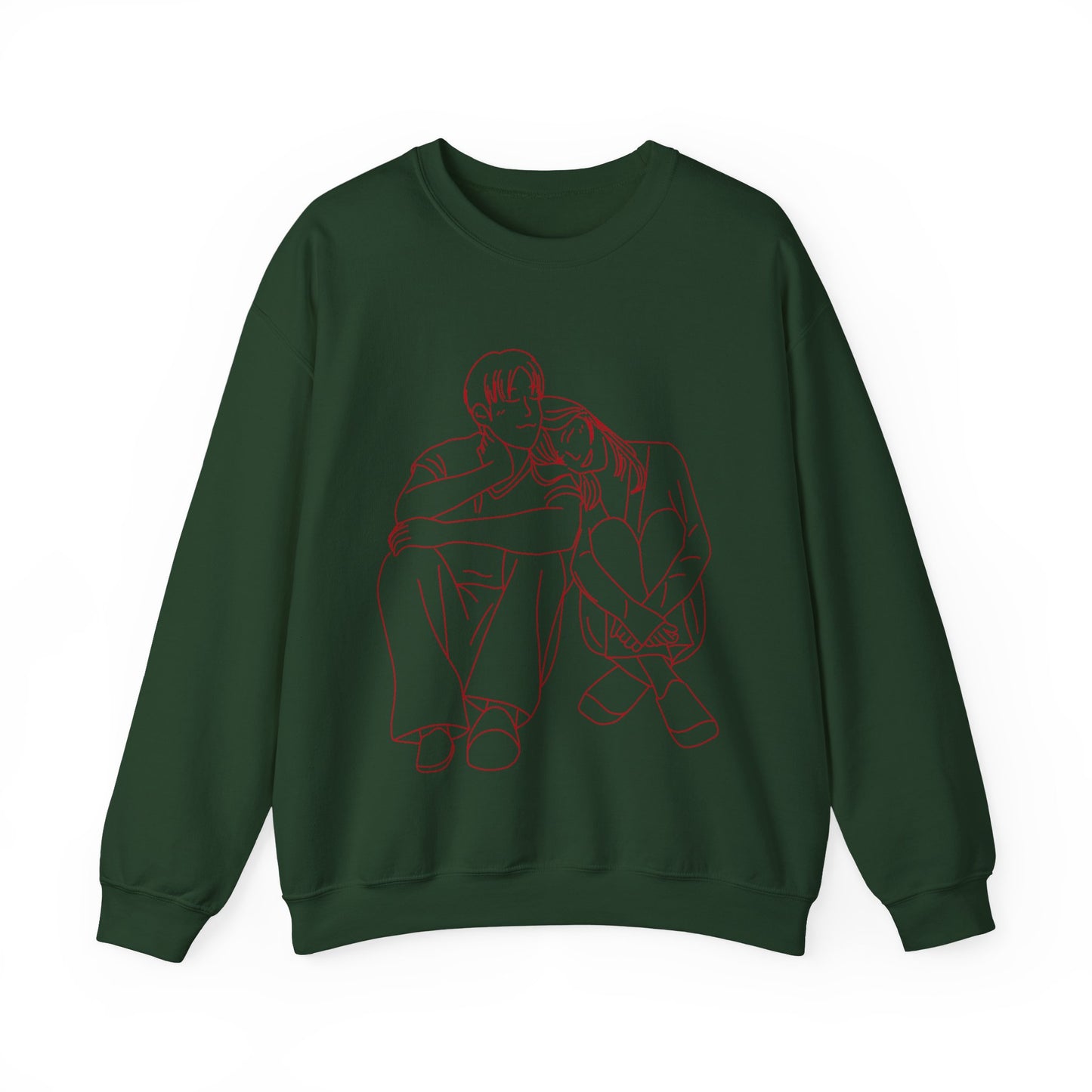 Couple Sketch Crewneck Sweatshirt | Cozy Anniversary Gift | True North
