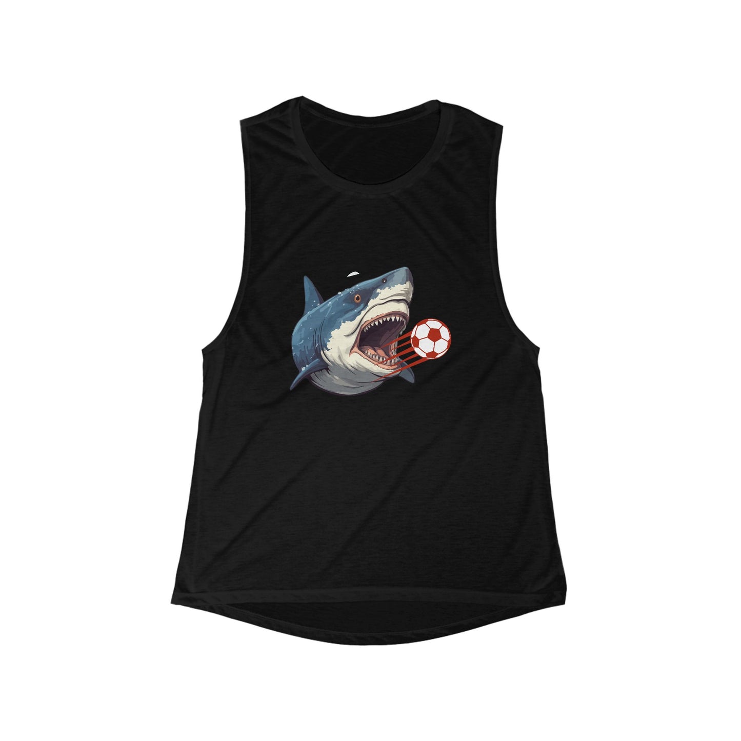 Soccer Shark | Women’s Flowy Scoop Muscle Tank | True North