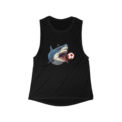 Soccer Shark | Women’s Flowy Scoop Muscle Tank | True North