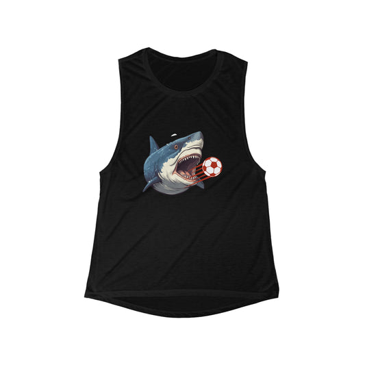 Soccer Shark | Women’s Flowy Scoop Muscle Tank | True North