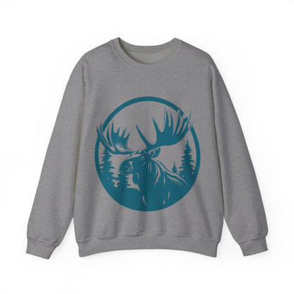 Nature-Inspired Moose Crewneck Sweatshirt | Wildlife Enthusiasts | True North