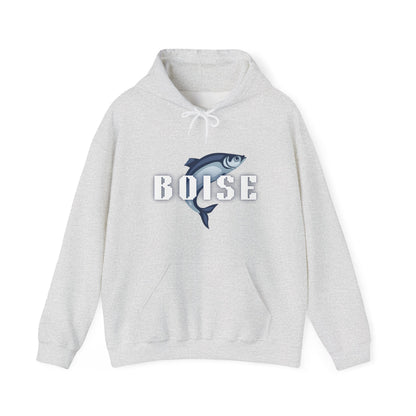 Boise Fish Hoodie — Retro Salmon Graphic Pullover