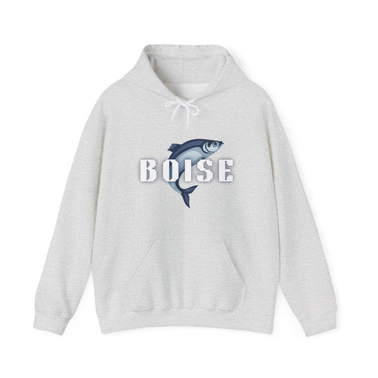 Boise Fish Hoodie — Retro Salmon Graphic Pullover