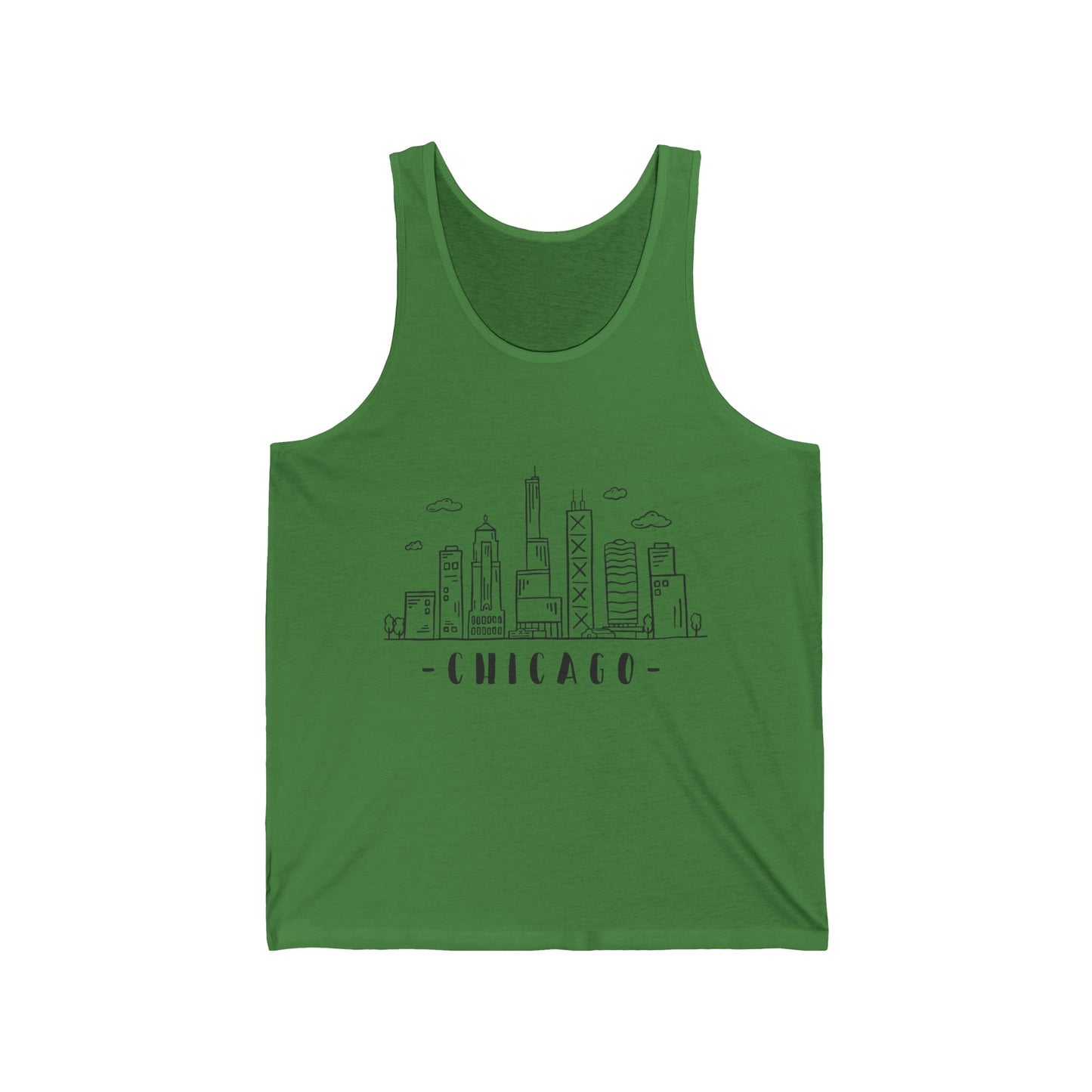Chicago Men/Unisex Tank Top | Minimal Skyline Outline  | True North