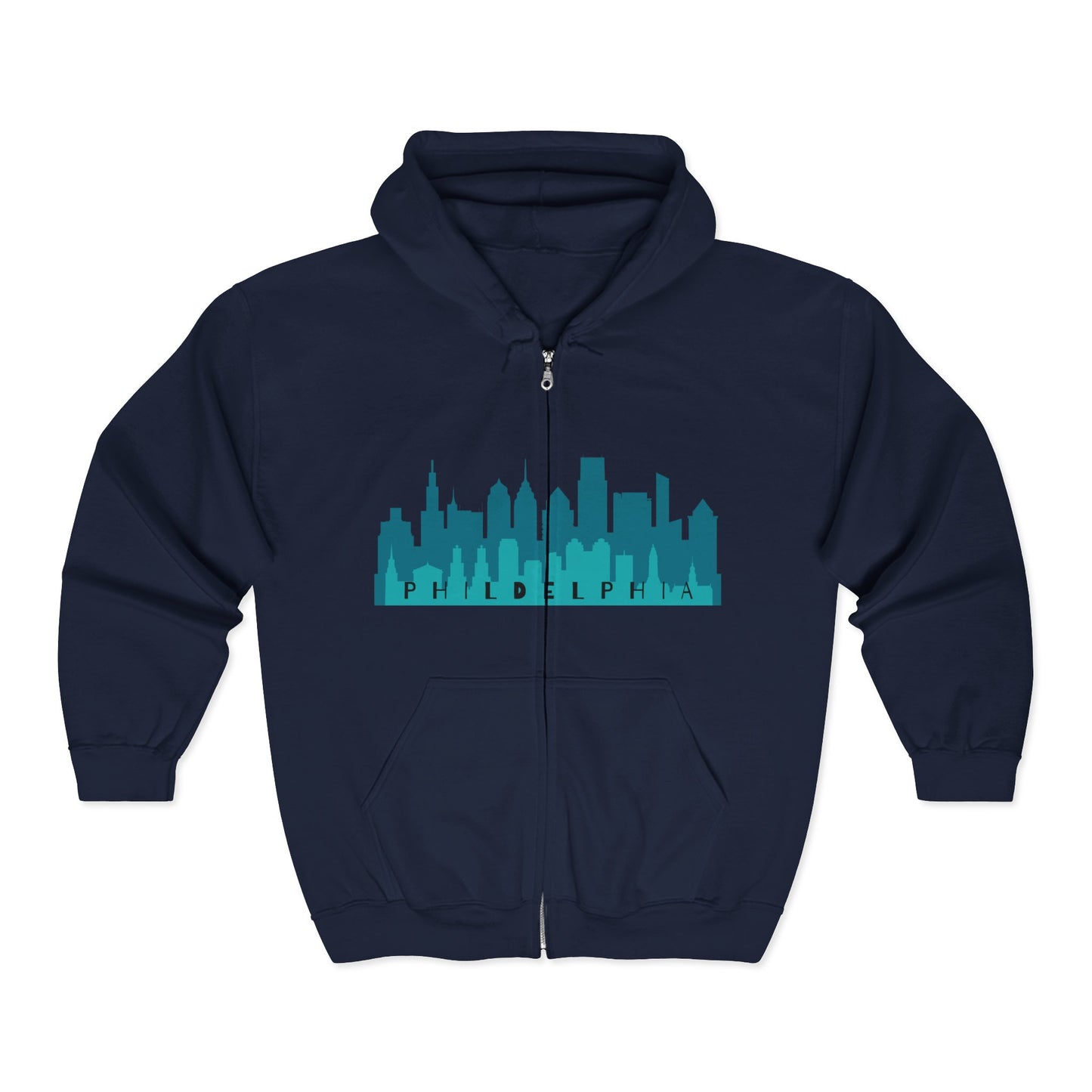 Stylish Urban Hoodie | Philadelphia Skyline Zip Sweatshirt | True North