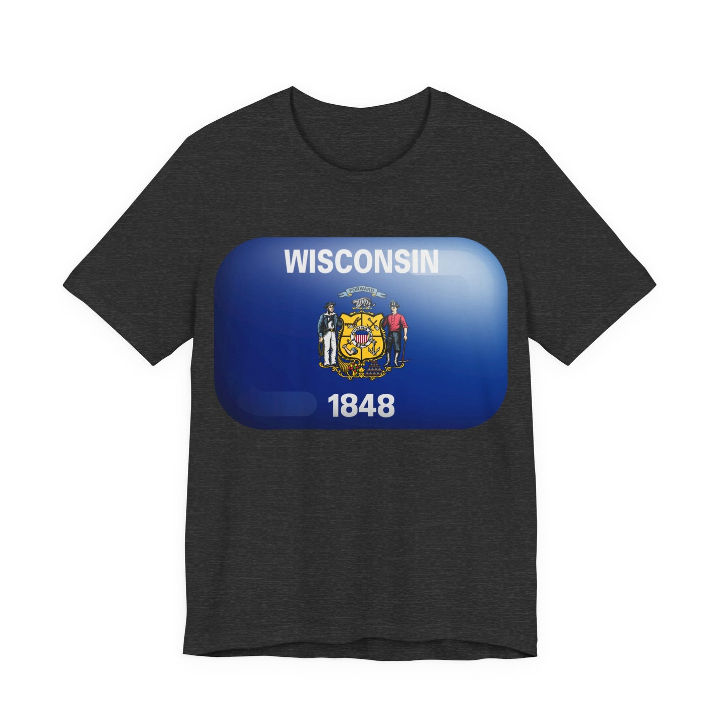 Wisconsin Flag T‑Shirt – State Pride Tee (WISCONSIN 1848) MADISON JERSEY TEE
