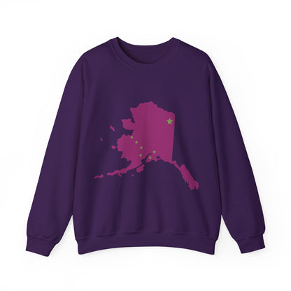 Alaska Map Crewneck Sweatshirt | Cozy Pullover for Travelers | True North