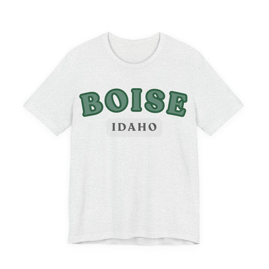 Boise Idaho Retro Collegiate T-Shirt — Vintage Green City Tee