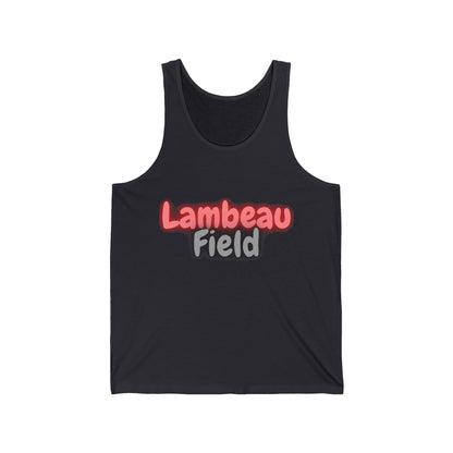 Green Bay Men/Unisex Tank Top |  Lambeau Field Retro Neon Football  | True North
