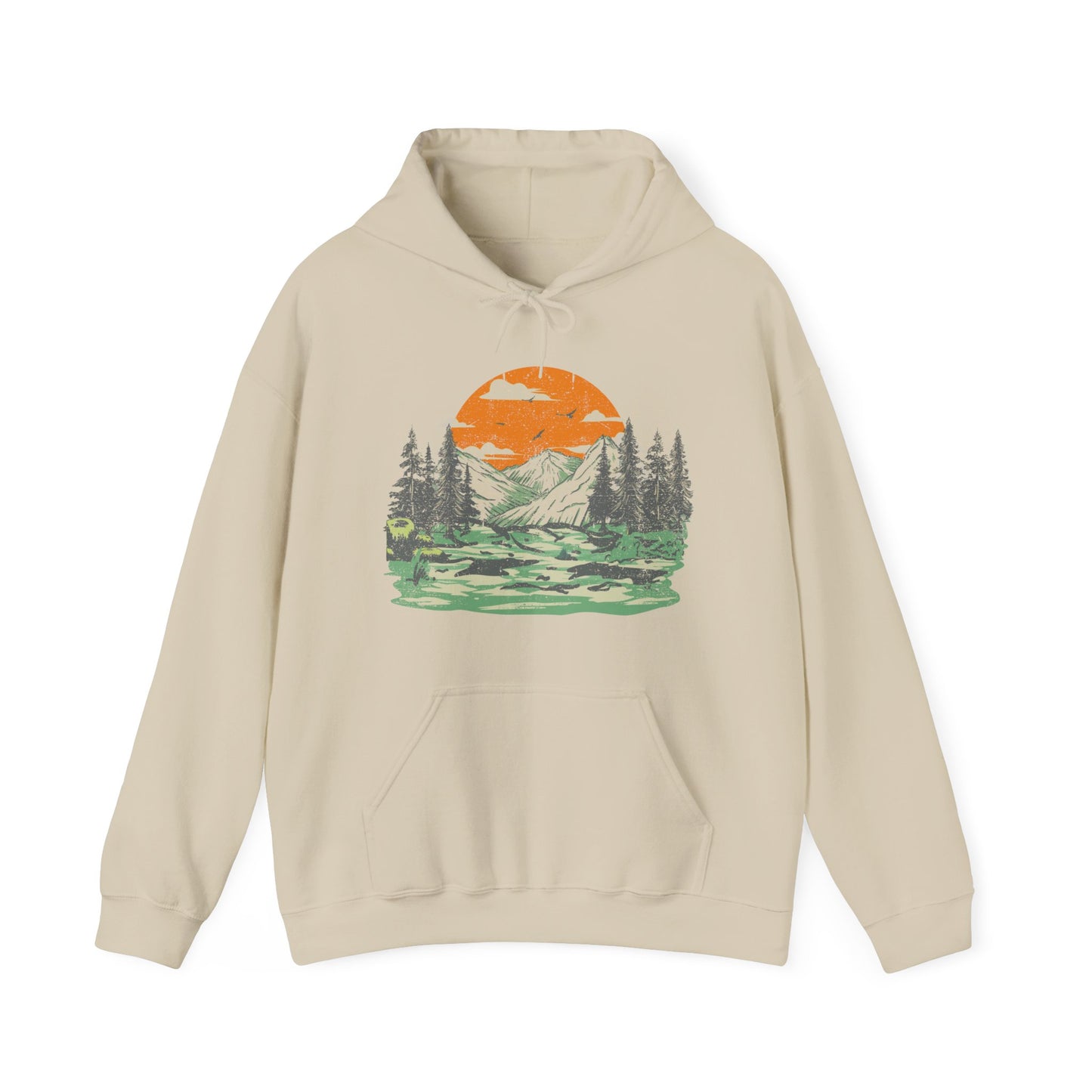 Scenic Design Nature-Inspired Hoodie | Cozy Camping Adventures | True North