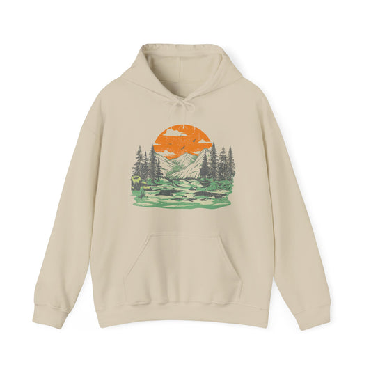 Scenic Design Nature-Inspired Hoodie | Cozy Camping Adventures | True North