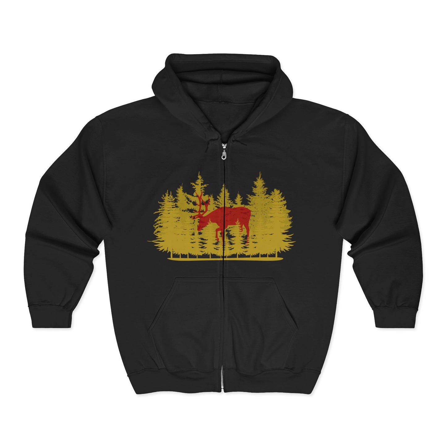Nature-Inspired Moose Zip Hoodie | Cozy Campers, Fall Adventures | True North