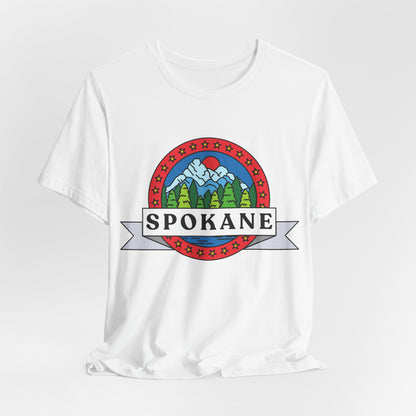 Spokane Mountain Badge T-Shirt – Scenic Riverfront Graphic Tee
