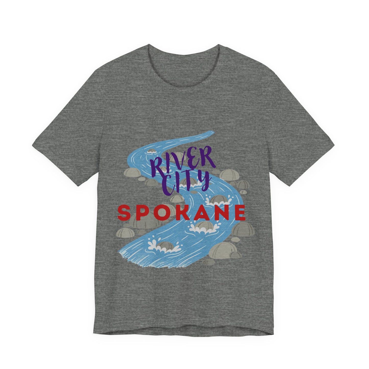 River City Spokane Graphic Tee — Watercolor River Design