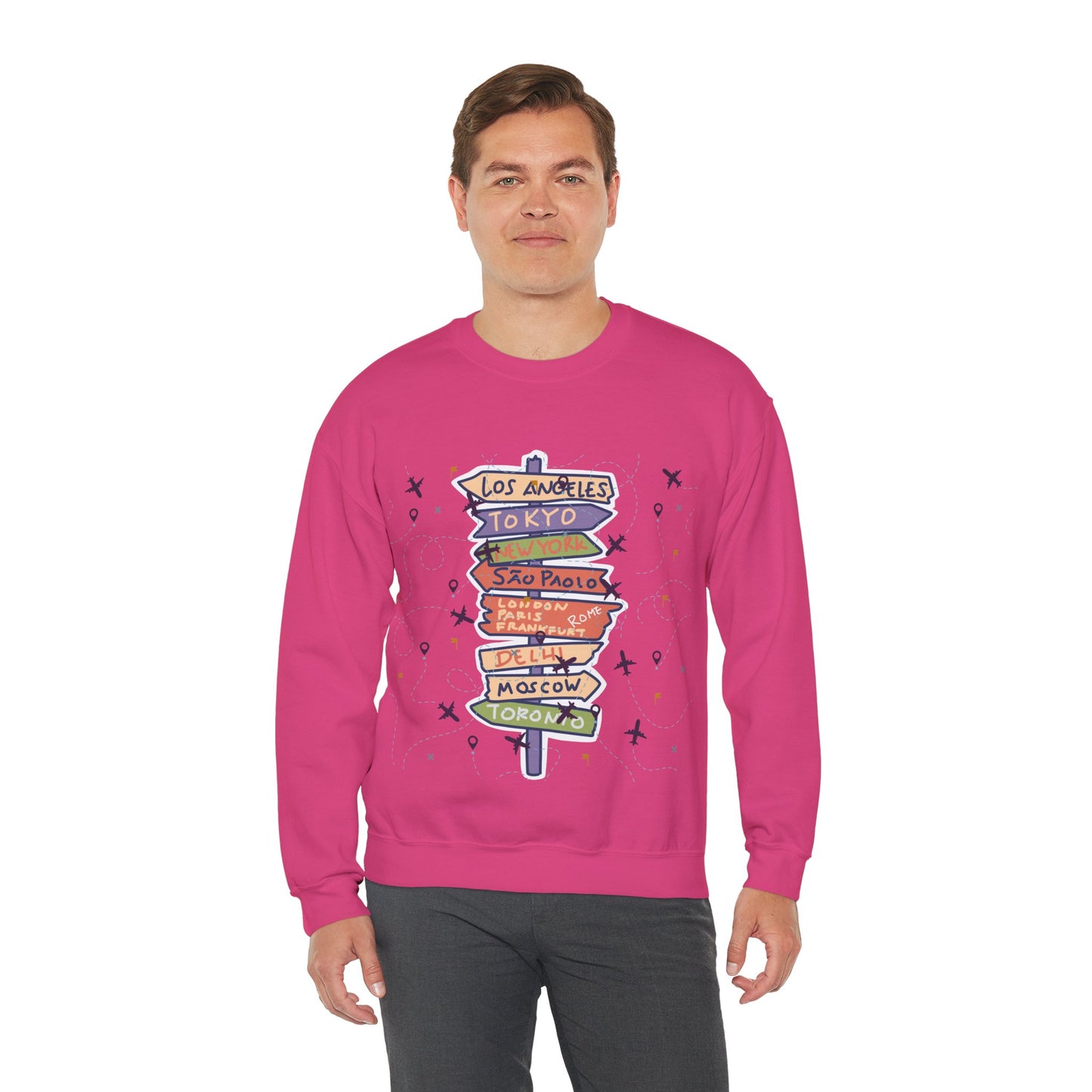 Travel Destination Crewneck Sweatshirt | Streetwear, Adventure Fashion, World Map Merch | True North