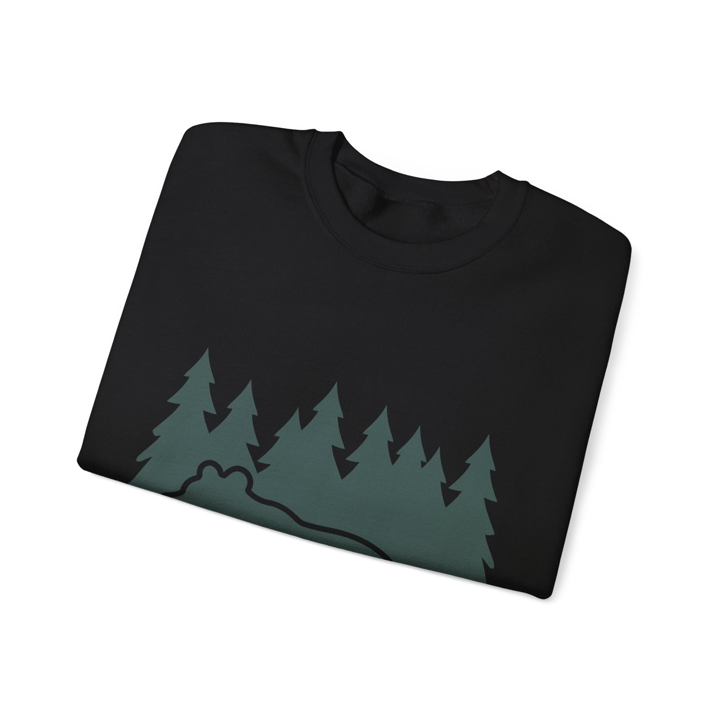 Cozy Bear Forest Crewneck Sweatshirt | Hiking, Camping, and Nature Lovers | True North