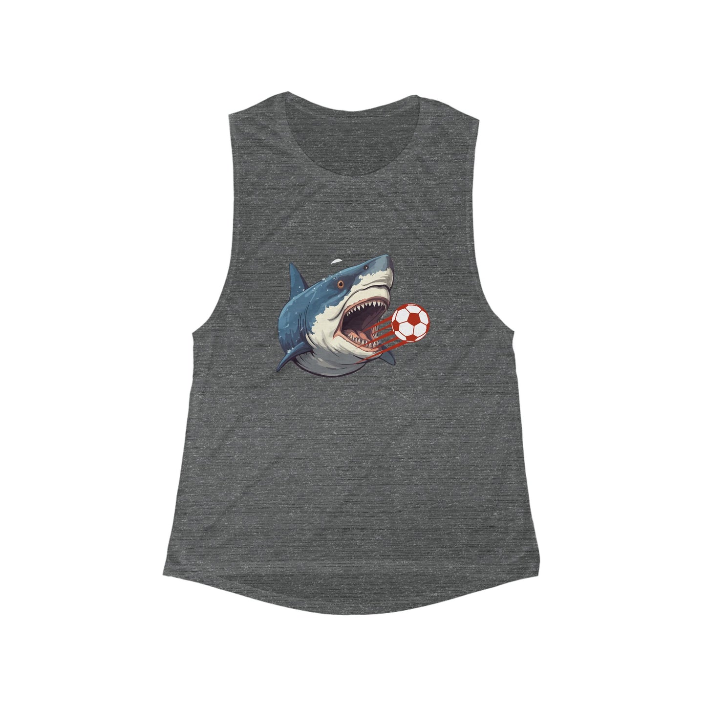 Soccer Shark | Women’s Flowy Scoop Muscle Tank | True North