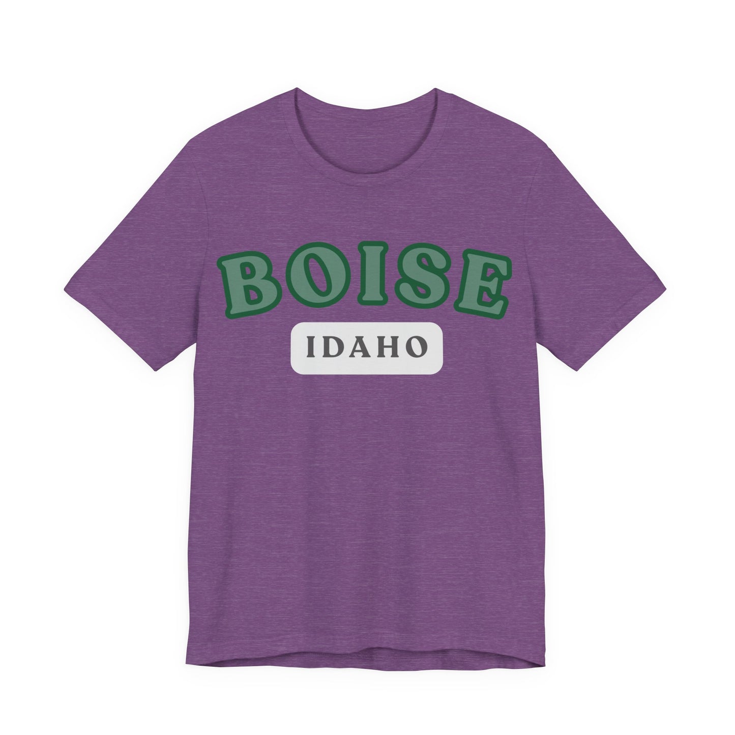 Boise Idaho Retro Collegiate T-Shirt — Vintage Green City Tee