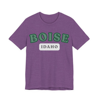 Boise Idaho Retro Collegiate T-Shirt — Vintage Green City Tee