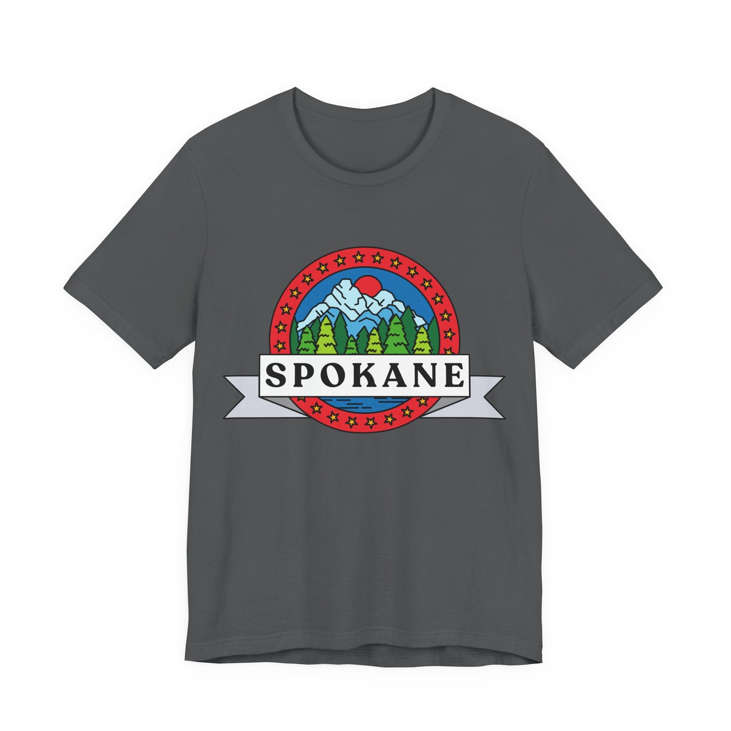 Spokane Mountain Badge T-Shirt – Scenic Riverfront Graphic Tee