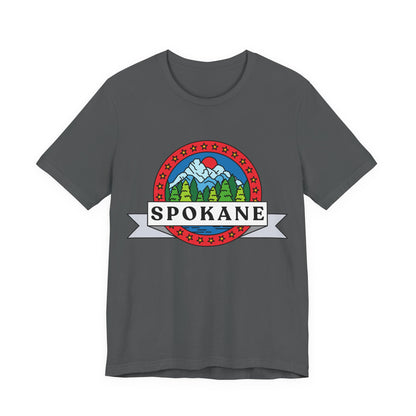 Spokane Mountain Badge T-Shirt – Scenic Riverfront Graphic Tee