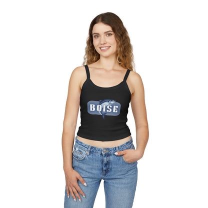 Boise Fish Graphic Tank Top — Women's Spaghetti Strap Crop