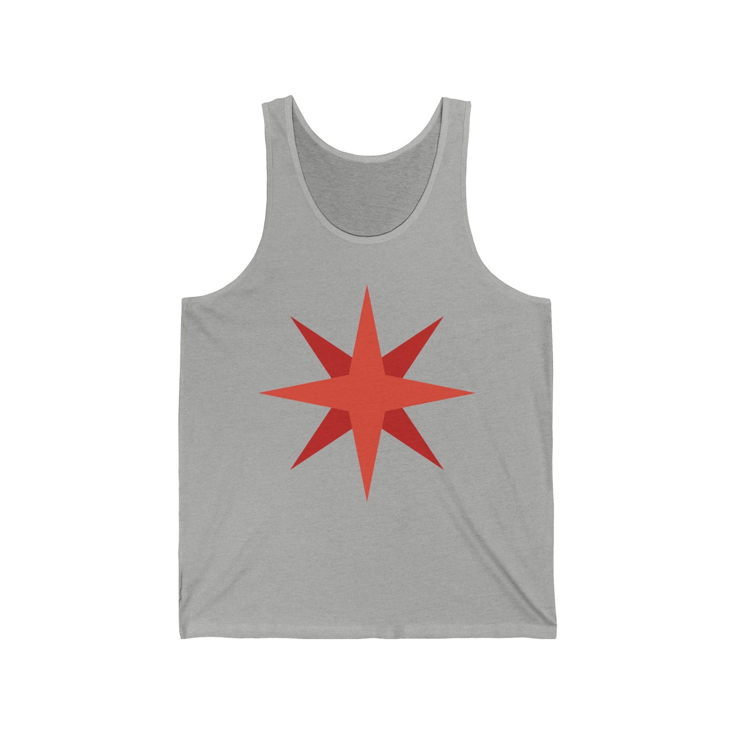 Red Eight-Point Star Men/Unisex Tank Top | Modern Minimal Graphic | True North