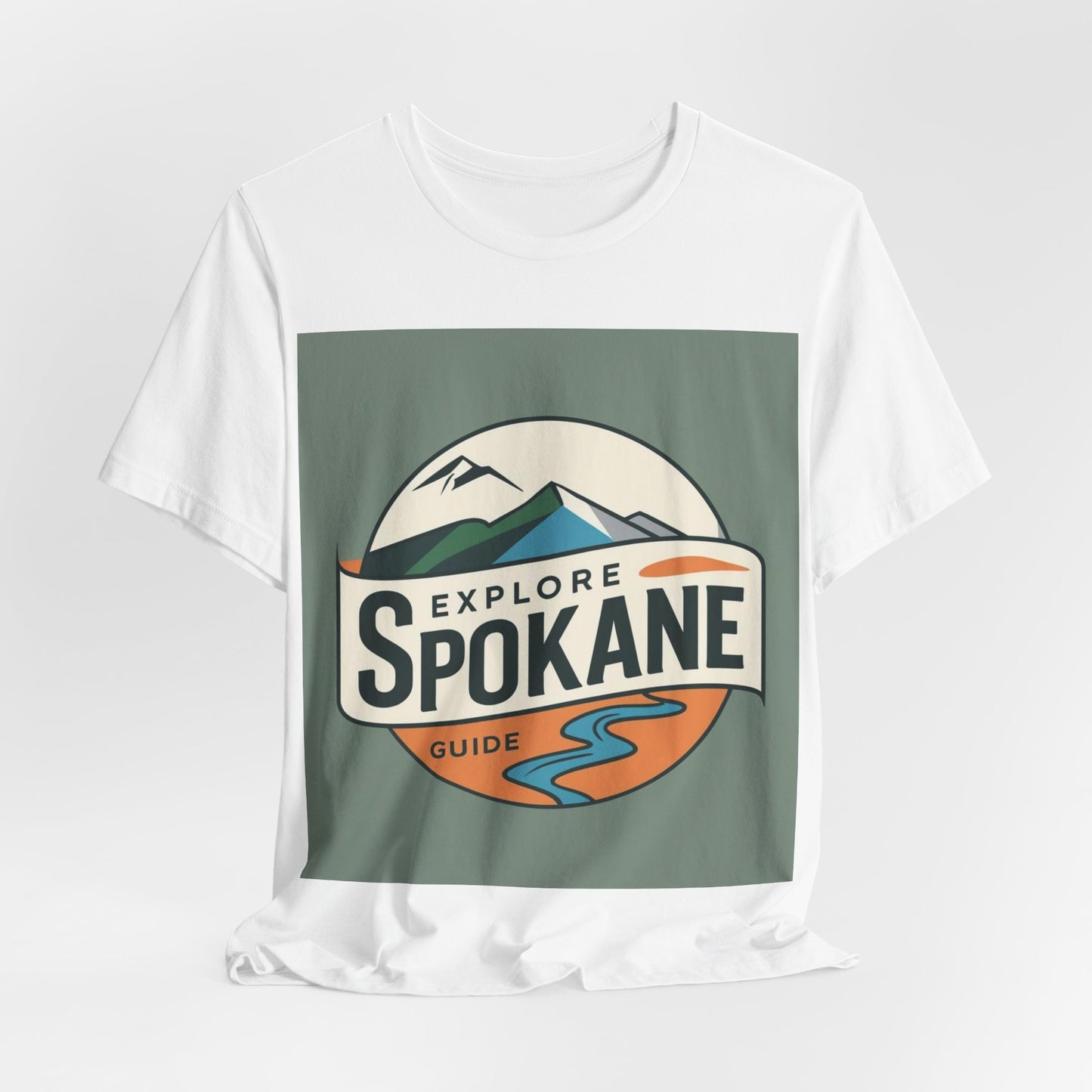 Explore Spokane Graphic Tee — Vintage Mountain & River Travel Shirt
