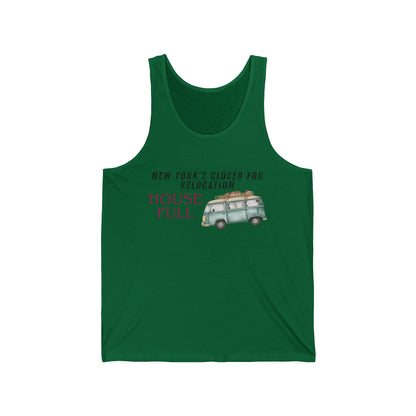 House Full Relocation Men/Unisex Tank Top | New York’s Closed Camper Van  | True North