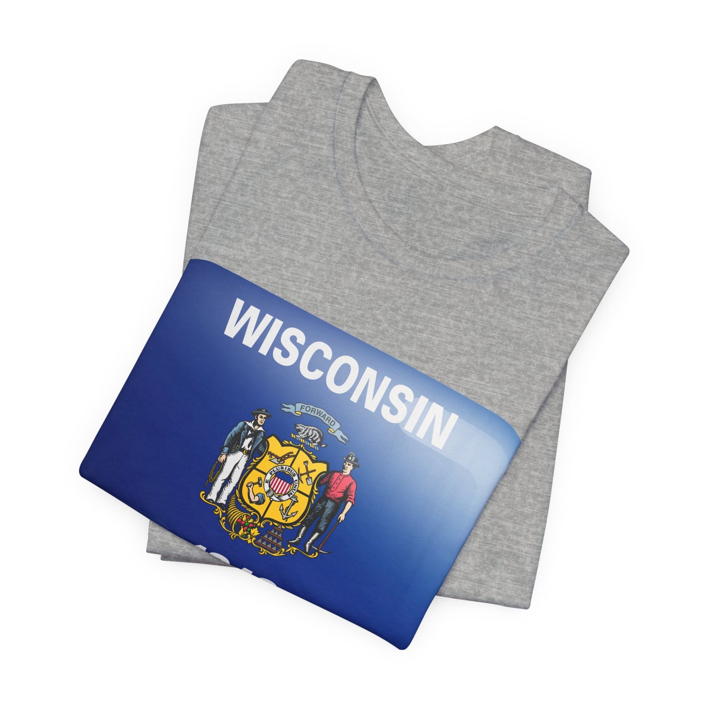 Wisconsin Flag T‑Shirt – State Pride Tee (WISCONSIN 1848) MADISON JERSEY TEE