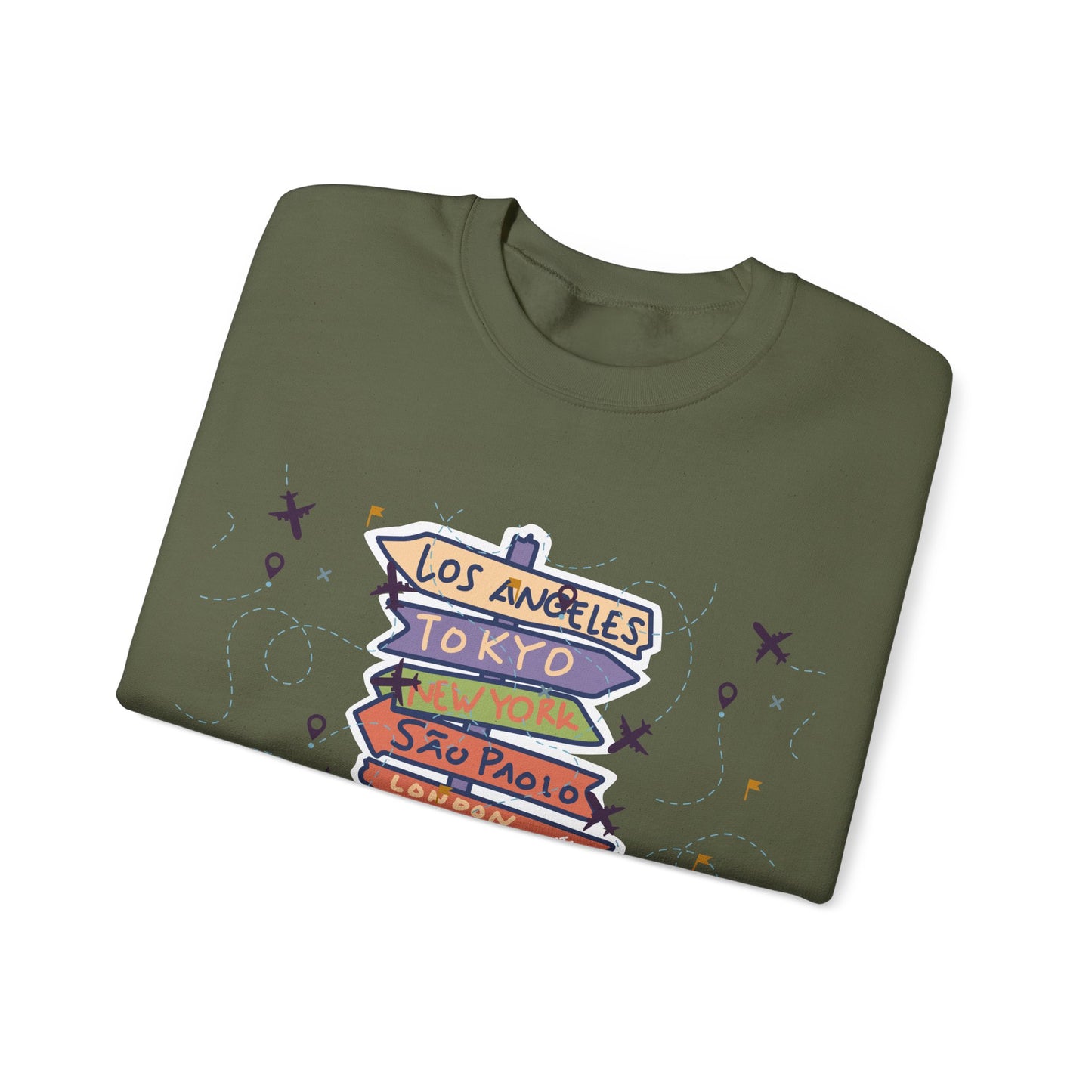 Travel Destination Crewneck Sweatshirt | Streetwear, Adventure Fashion, World Map Merch | True North
