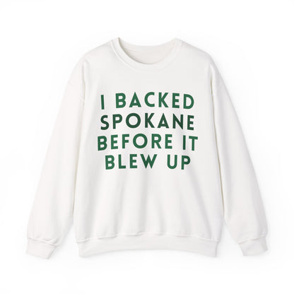 Crewneck Sweatshirt — "I Backed Spokane Before It Blew Up" Vintage Pride Pullover