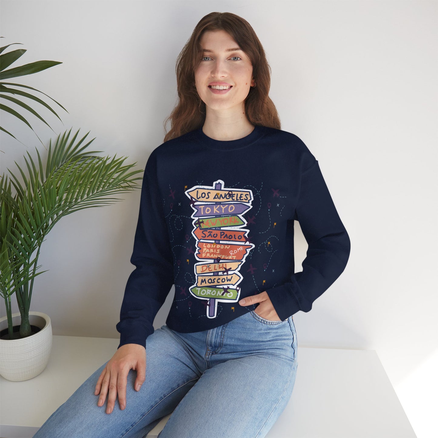 Travel Destination Crewneck Sweatshirt | Streetwear, Adventure Fashion, World Map Merch | True North
