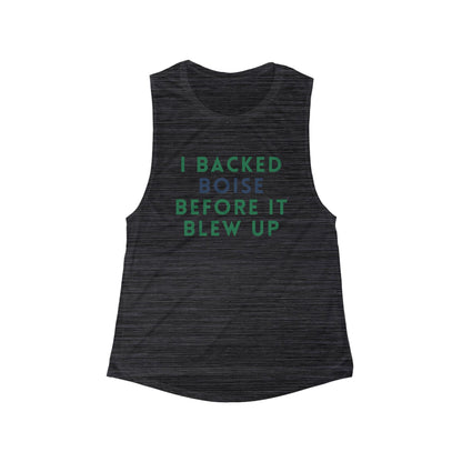Boise Local Pride Tank — "I Backed Boise Before It Blew Up" Women’s Muscle Tank