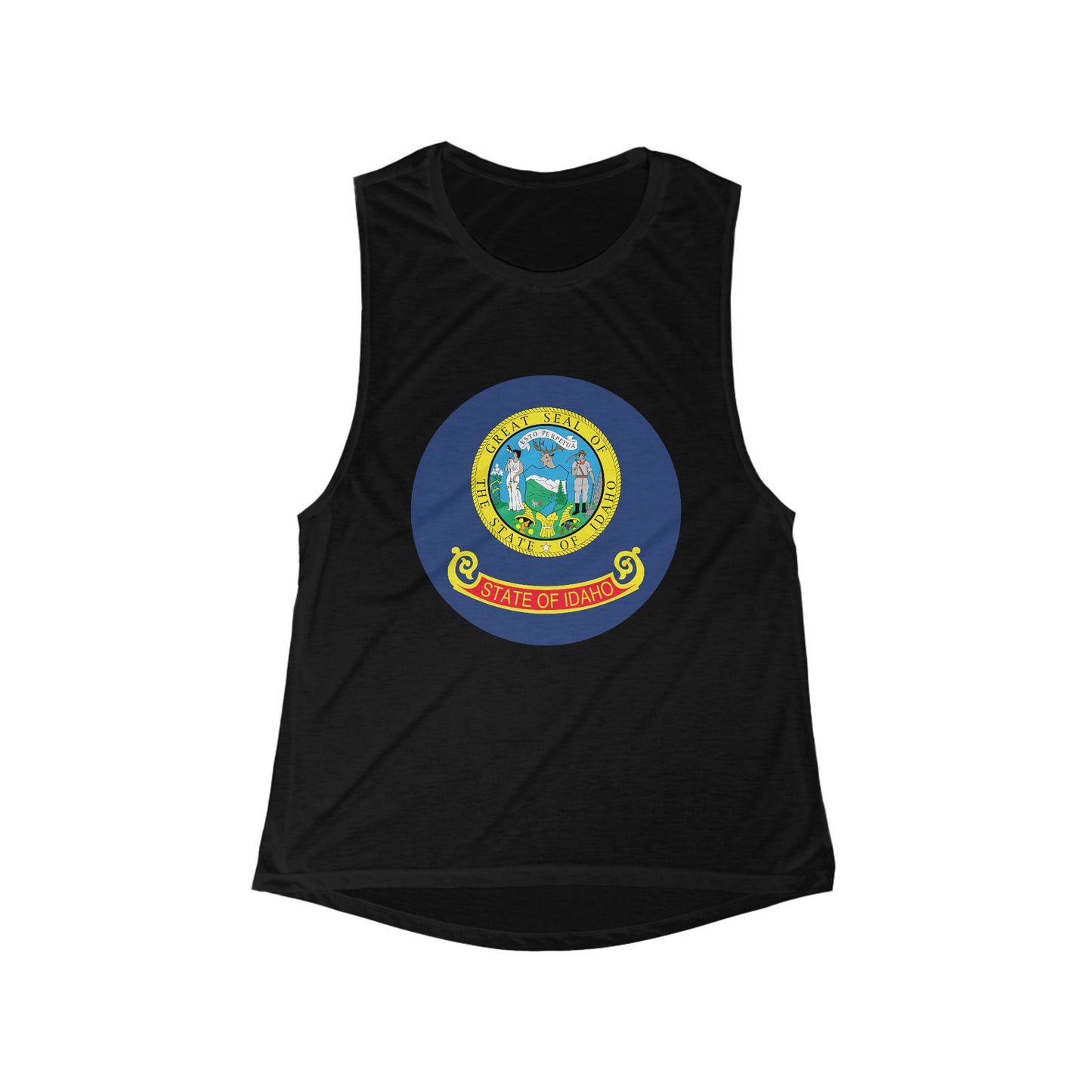 Idaho State Seal Women's Flow Tank Top — Lightweight Scoop Muscle Tee BOISE